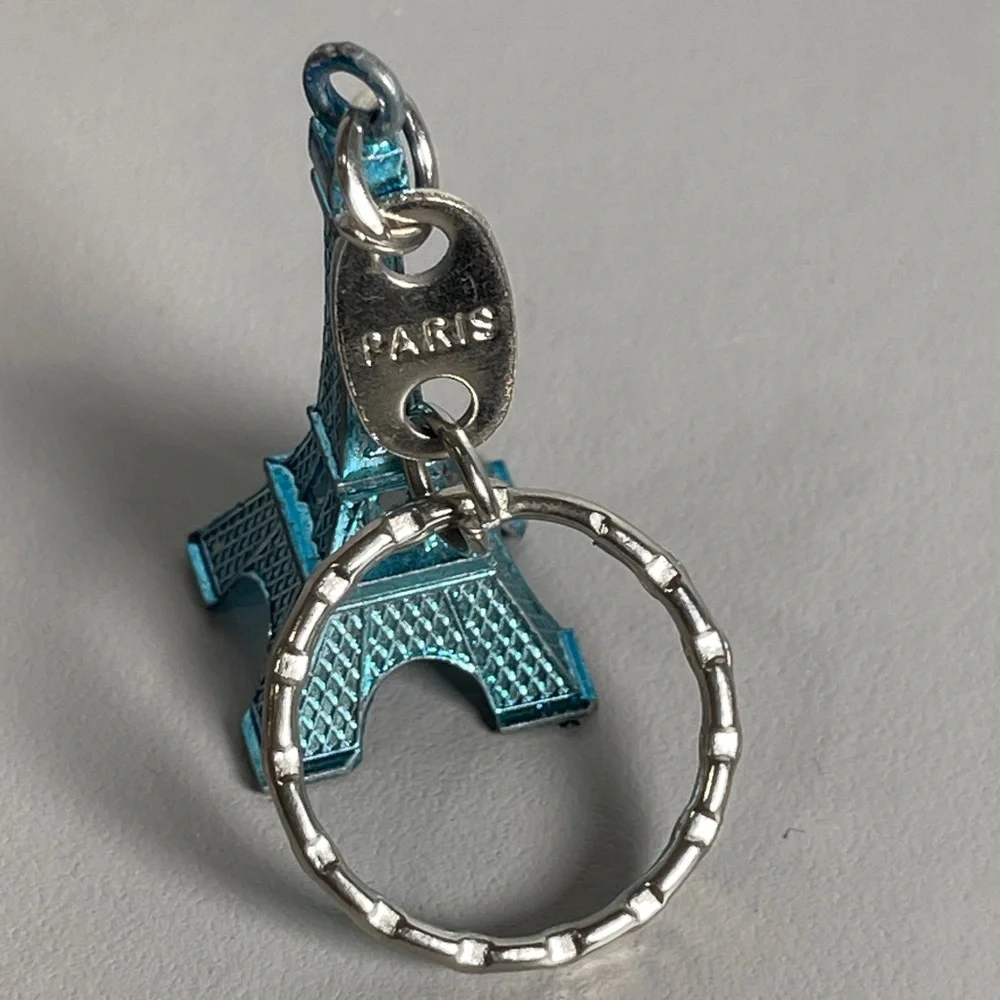 *Eiffel Tower Blue Metal Paris Key Chain